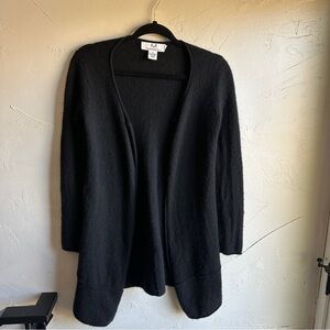 MAGASCHONI Black Open Front Long Cashmere Cardigan Sz‎ S Clean Luxury Minimalist